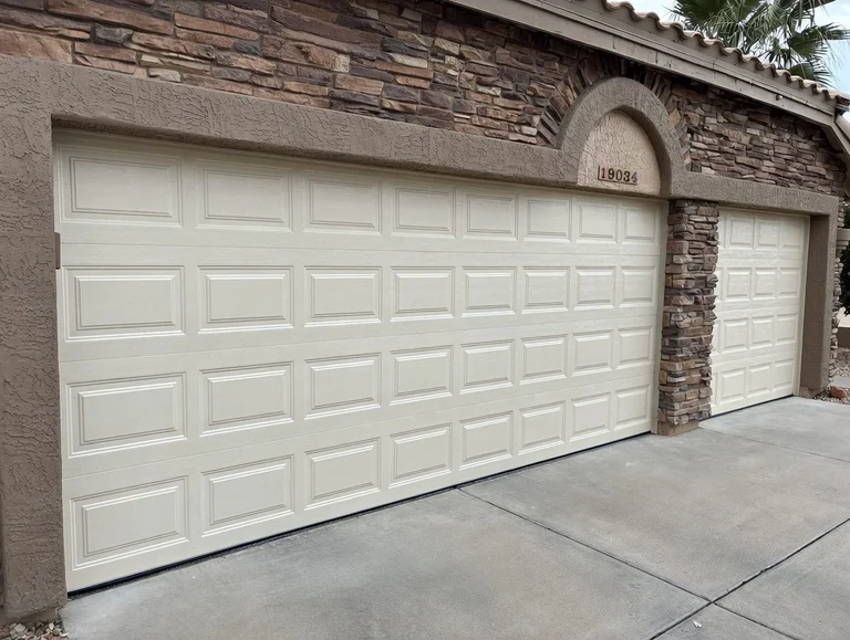 Almond Short Panel Garage Door