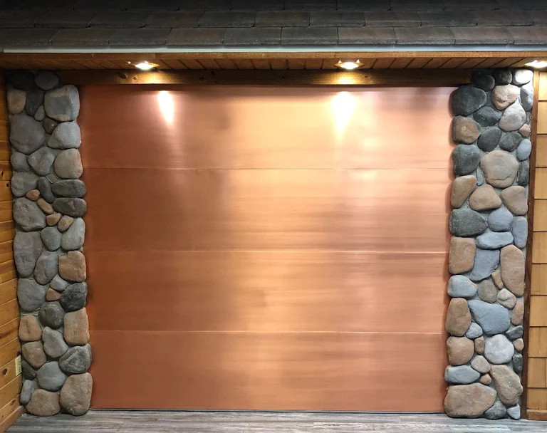 Flush Panel Pure Copper Garage Door